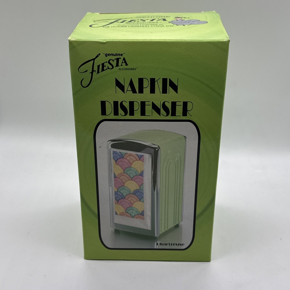 Fiesta Chartreuse Napkin Dispenser In Box 1996 Fiestaware Retired